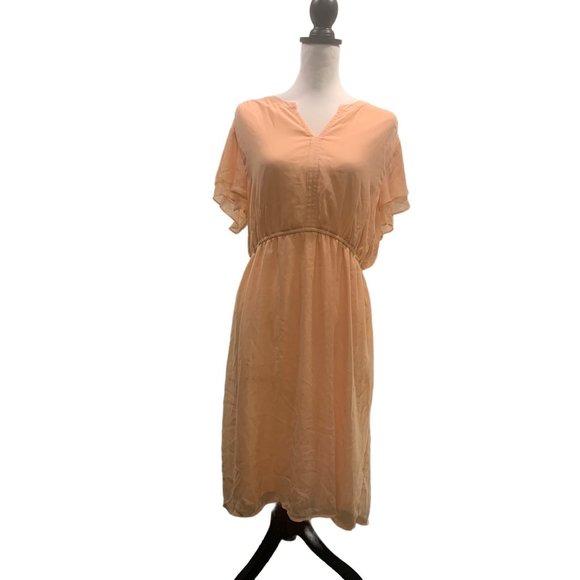 DownEast Dresses & Skirts - NWT Downeast Women's Flutter Sleeve Casual Apricot Dress Size XL
